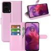 JIUNINE Cover per Motorola Moto G24 / G04 / G04S / E14, Custodia Portafoglio Libro in Pelle Sintetica Antiurto Cover Flip Case con [Carta Fessura] [Supporto Stand] [Fibbia Magnetica], Rosa