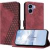 OKZone Cover per OPPO A6/A6C/A6S 5G/A6T/A6T Pro 4G/A6X,Custodia a Libro in Pelle Protettiva Folio Portafoglio con Chiusura Magnetica e Slot per Carte Wallet Case Flip Cover(Rosso)