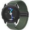 GIOPUEY Cinturini Magnetica Compatibile con SUUNTO 5 Peak, Cinturino in Morbido Nylon Intrecciato [Unisex] [Traspirante] - Green