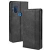 Dedux Portafoglio Custodia Cover Compatibile con Motorola One Hyper, Cover per Biglietti da Visita in Pelle Retro con Chiusura Magnetica Premium Pu Flip, Nero