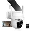 VKfoy Vicohome 2K Telecamere di Sicurezza Solari Wireless WiFi per Esterni, PTZ a 355°, Alimentazione Solare e a Batteria, Rilevamento del Movimento PIR, Visione Notturna a Colori 3MP, Impermeabile IP65