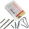 Fischer Kit Easy 89 pezzi, Tasselli UX con Viti Assortite e Punte Trapano per Fissaggio su Muro Pieno, Forati, Cartongesso e Lastre, 513432