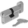 Yale Cilindro Europeo di sicurezza standard con pomolo per serratura YC054KD303503N1 Nichelato, 30/35mm, 3 Chiavi Verticali