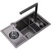 Mokid Lavelli da cucina Lavello Invisibile In Acciaio Inox Con Lavabicchieri Lavello A Scomparsa Bar Ristorante Caffetteria Lavello Piccolo Camper Con Coperchio, Alzata Rubinetto Risparmiare Spazio (Color