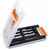 FEIN Set di accessori Best of frese a corona QuickIN, 6 Punte Trapano a Corona e 2 Perni di Centraggio, Profondità di Taglio 35 mm, Valigetta Attrezzi in Plastica