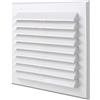 La Ventilazione BMR140B Griglia di Ventilazione rettangolare Bianca con rete antinsetti e molle, dimensioni 175x146 mm