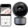 PEGATISAN Videocamera di sorveglianza WiFi Camera Interieur Tuya Smart Life, HD 1080P Telecamera interna 360°, Audio Bidirezionale, Visione Notturna, Rilevamento di Movimento, per Bambino/Animali, con scheda di