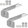 LRYELWA 2x Staffe per mensole Pesanti,Supporto per Scaffale in Metallo,Reggimensola in Acciaio Inox,Staffa per Mensola Galleggianti a Muro 90 Gradi Angolo Retto,Con Viti,Argento (350mm)