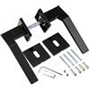 ALPENSTAHL - Maniglia per porta in acciaio inox, colore nero, per porte interne - PALADIN | Maniglia per porta anticata | Rosetta BB - Barba colorata | Coppia di maniglie su rosetta