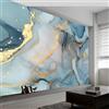 Generico Murale da Parete 3D Marmo Astratto Texture Carta da Parati Fotografica, Grigio-Blu Murale da Parete in Tessuto Non Tessuto Poster Decorativo Design Moderno 500 x 280 cm (L x A) per Soggiorno
