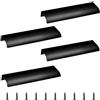 Heuskay 4 maniglie invisibili, maniglie nascoste, maniglie per armadio, maniglie per armadi, colore nero, 200 mm