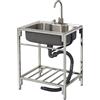 Lsoiup Mobile Lavabo Esterno Balcone Lavello in acciaio inox Freestanding lavandino da esterno Sink 1 vasca con rubinetto lavare bacino a mano per Garage Lavanderia
