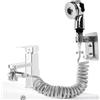 Avilia Doccetta Universale per Lavandino da Cucina e Bagno con Prolunga Flessibile 150cm, Installazione Facile, Supporto da Parete Incluso, in ABS Cromato, 10x5.5cm