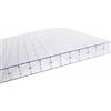 DECOR ITALY Lastra Policarbonato Alveolare 2100x1000 mm Spessore 16 mm 5X Pareti Trasparente