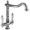 WXJLYZRCXK Doppio Manico Monoforo Rubinetto per Lavabo Rubinetto Miscelatore Cromo Lucido Diffuso Lavandino Del Bagno Rubinetto Corpo in Ottone Ruota Disegno Antico Rubinetto Dell'Acqua,Argento