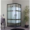 Kiamami Valentina - Cabina doccia reversibile City 70x100 nera con ante serigrafate 6mm