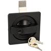 Gedotec Serratura per armadi - Serratura per roulotte | 1 set di serrature con catenaccio nero incl. 2 chiavi | serratura di sicurezza quadrata per porte con chiavi