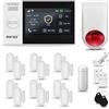 HUXGO® HXA007 Allarme casa senza fili WiFi + GSM con wireless Sirena | Kit allarme con 1x rilevatore di movimento, 12x sensori per porte e finestre, telecomando | Compatibile con TUYA
