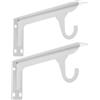 MAGICLULU Staffa di Supporto Appendiabiti da Parete Bianca in Acciaio Laminato a Freddo con Ganci, Design Stabile e Heavy Duty per Armadio o Ingresso