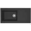 STRADOUR Evier a encastrer resine Lierra 1000x500mm 1 grande cuve - Noir - Fabrication francaise