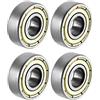 uxcell Cuscinetto a sfera 696ZZ doppio schermo, 6mmx15mmx5mm acciaio al carbonio 4pz.