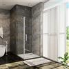 Acezanble Porta Battente per Box Doccia Angolare con Parete Fissa Misura 80x80X185 cm in Vetro Temperato Trasparente Anticalcare da 6 mm barra di supporto da 90 cm Tagliabile