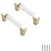 FEEIMOL 2 pezzi chiaro acrilico maniglie per armadietti da cucina tubo quadrato cassetto tira maniglia per porta armadio maniglia per mobili Oro 128mm