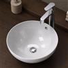 OGOMONDO Lavabo Da Appoggio Ceramica Bianco Tondo Lavandino Lavello Arredo 42x42x17,5 Cm
