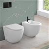 Inbagno Sanitari filomuro con risciacquo a vortice e copriwc soft-close, sistema di scarico universale a parete o a terra, serie TAO