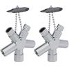 greate ABSINA 2x Chiave universale con 6 profili - Chiave quadra e non solo multiuso per armadi, cantieri, finestre, porte, tubi e molto altro