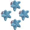 Gatuida Pomelli per Mobili in Ceramica Color Azzurro a Forma di Stella Marina, Set di 4 Pezzi, Pomelli per Cassetti e Armadi in Lega di Zinco Resistenti e Decorativi per Ambienti