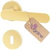 ERGO line Maniglia PRIMA per porte di stanze, oro, per porte di stanze con una chiusura a chiave, maniglia rotonda, oro opaco, guarnizione per porte, maniglia