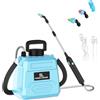 SWBSLL Pompa Irroratrice a Batteria 5L, Spruzzatore Elettrico da Giardino 1800mAh, 2 Modalità & Lancia Telescopica, Spruzzino Automatico per Piante, Diserbo e Prato (Blu)