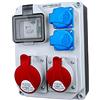 Preis-Zone Distributore di corrente da parete cablato interruttore di protezione FI HL-FI con 1 x 16 A, 1 x 32 A, 2 x 230 V, 7242