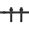 vidaXL Kit di Binari per Porte Scorrevoli Telaio Meccanismo Guida Porta con Fermaporta Blocco Anti-Salto Rulli 200 cm in Acciaio Nero