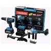 21 SHOP® Kit di attrezzi elettrici 3 in 1: Trapano Avvitatore, Svita Bulloni a Impulsi, Smerigliatrice a 2 Batterie con Valigia e Caricabatteria