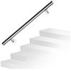 Daromigo Corrimano in acciaio inox, ringhiera per scale, ringhiera da parete, con supporto da parete e tappi terminali, ringhiera per scale interne ed esterne per scale, parapetti, lunghezza: 80 cm
