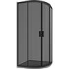 Parama Box Doccia Semicircolare Vetro Temperato 6mm h185cm modello Tonga (Vetro Fumè, 75x75cm)