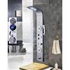 SR-Sanitaer Pannello colonna doccia di alta qualità in acciaio Inox con indicatore di temperatura a LED. Doccia idromassaggio con 4 getti; Dotato di 5 funzioni. Colore: Argento (Cromo)