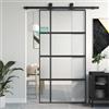BAZZI Porta Scorrevole Interno Muro ed Esterna, Nera 102,5x205 cm, in Vetro Temperato e Alluminio