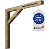 FEINZ Staffa pieghevole 200 mm - Supporto robusto con blocco di sicurezza fino a 100 kg - Soluzione salvaspazio ribaltabile per mensole da parete - Oro