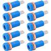 Eujgoov Set 10 Prese Jack Banana 4mm Blu | 32A 1000V | Ottone Dorato + ABS | Per Amplificatori/Strumentazione | Montaggio a Pannello Rapido