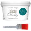 bianco Shabby CHALK PAINT Ottanio (2021) per Mobili e Pareti - Pittura Shabby Chic Vintage EXTRA OPACA (2,5 Litri) + 1 Pennello Professionale (50 mm)