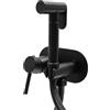 HPDTZ Bidet Spruzzatore manuale per WC, doccetta per WC, set di rubinetti, bidet caldo e freddo, set per WC, montaggio a parete, filettatura G1/2, dimensioni 135 x 70 mm (nero)