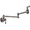 LiHFA Rubinetto per Riempimento Pentole, Rubinetto da Cucina in Ottone A 2 Maniglie A Parete, Rubinetti Singolo Freddo Pieghevole con Rotazione A 360 °, con Bracci Oscillanti A Doppio Snodo,Brushed