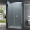 doporro Porta Box Doccia per Nicchia 110x195cm Cabina Doccia con 2 Ante Apertura Battente Porta Doccia in Vetro Temperato Satinato Teramo24VS
