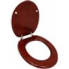 Marco Paul Interiors Marco Paul - Sedile WC in legno di mogano, 45,7 cm, chiusura rallentata, ovale, con cerniere cromate, universale, facile da pulire, resistente, sedile di ricambio per WC
