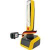 SCHWAIGER FL1100 531 - Torcia multifunzione 2 in 1, con stazione di ricarica, supporto magnetico, gancio di sospensione, colore giallo, nero