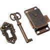 ZYWUOY Serratura per armadio vintage Serratura per cassetto a 2 pezzi con chiave Serratura per porta dell'armadio con piccola scatola antica Mobili