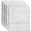 Grace Baltic - 10 pannelli da parete 3D, autoadesivi, effetto pietra, 77 x 70 cm, spessore: 5 mm (bianco)